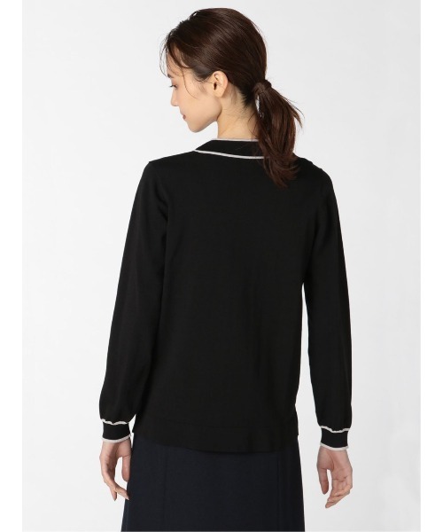 m.f.editorial(エムエフエディトリアル)の「エムエフエディトリアルレディース/m.f.editorial:Women ゴム編み 配色ボウタイ ニットプルオーバー(ニット/セーター・レディース・ブラック/ベージュ/グレー・MEDIUM/LARGE)」の12枚目の写真