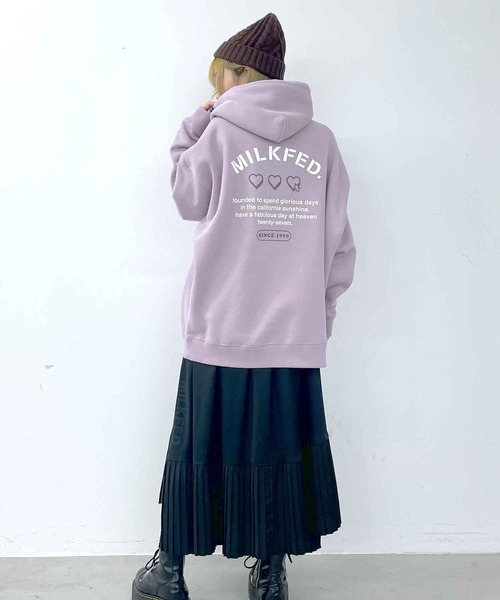 MILKFED.(ミルクフェド)の「CLICK HEART BIG HOODIE(パーカー・レディース・ブラック/ベージュ/オフホワイト/ライトパープル・ONE SIZE)」の15枚目の写真