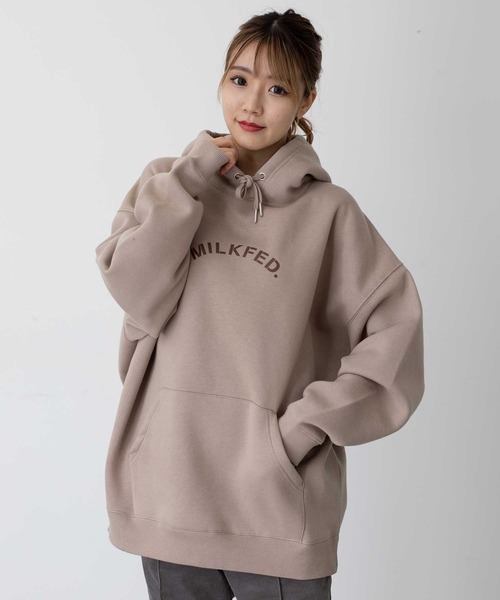 MILKFED.(ミルクフェド)の「CLICK HEART BIG HOODIE(パーカー・レディース・ブラック/ベージュ/オフホワイト/ライトパープル・ONE SIZE)」の13枚目の写真