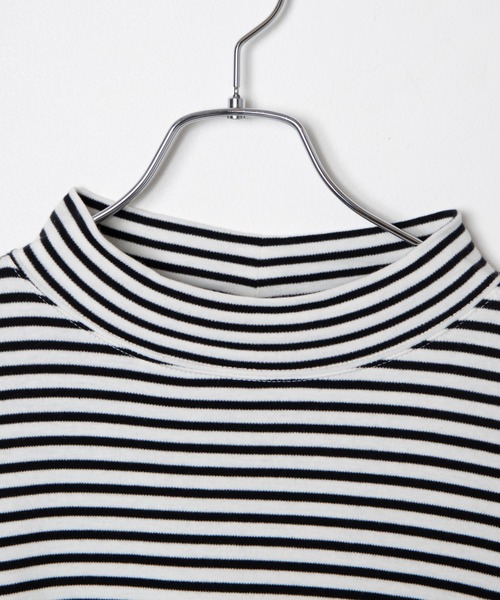 WEGO（ウィゴー）の「WEGO/スムースボーダーモックネックTシャツ（Tシャツ/カットソー・メンズ・ホワイト系その他5・SMALL/MEDIUM/LARGE）」の12枚目の写真