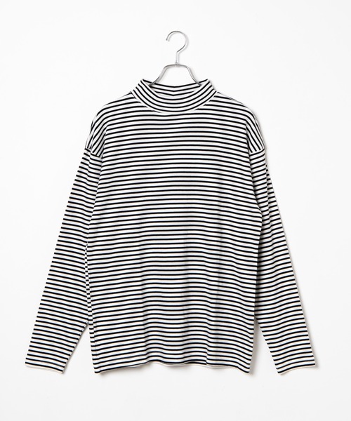 WEGO（ウィゴー）の「WEGO/スムースボーダーモックネックTシャツ（Tシャツ/カットソー・メンズ・ホワイト系その他5・SMALL/MEDIUM/LARGE）」の10枚目の写真