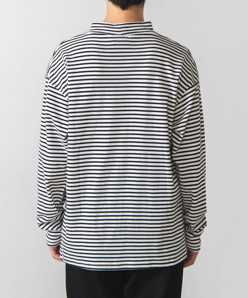 WEGO（ウィゴー）の「WEGO/スムースボーダーモックネックTシャツ（Tシャツ/カットソー・メンズ・ホワイト系その他5・SMALL/MEDIUM/LARGE）」の9枚目の写真