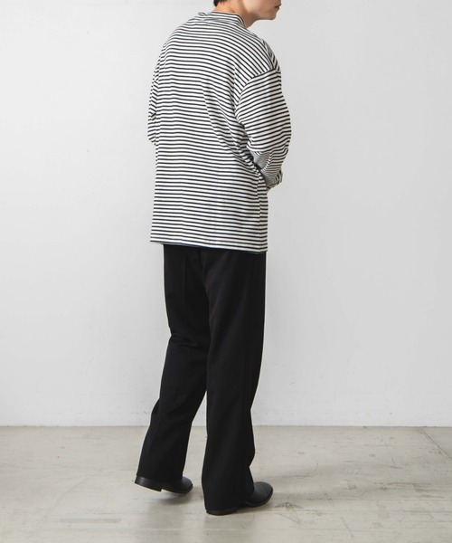 WEGO（ウィゴー）の「WEGO/スムースボーダーモックネックTシャツ（Tシャツ/カットソー・メンズ・ホワイト系その他5・SMALL/MEDIUM/LARGE）」の16枚目の写真