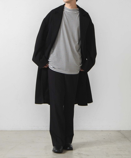 WEGO（ウィゴー）の「WEGO/スムースボーダーモックネックTシャツ（Tシャツ/カットソー・メンズ・ホワイト系その他5・SMALL/MEDIUM/LARGE）」の4枚目の写真