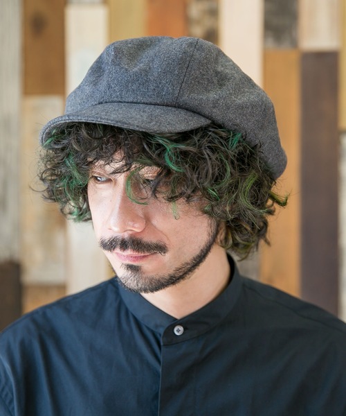 無（ム）の「MELTON CASQUETTE【メルトンキャスケット】（キャスケット・メンズ・カーキ/ブラウン/ブラック/チャコールグレー・FREE）」の6枚目の写真