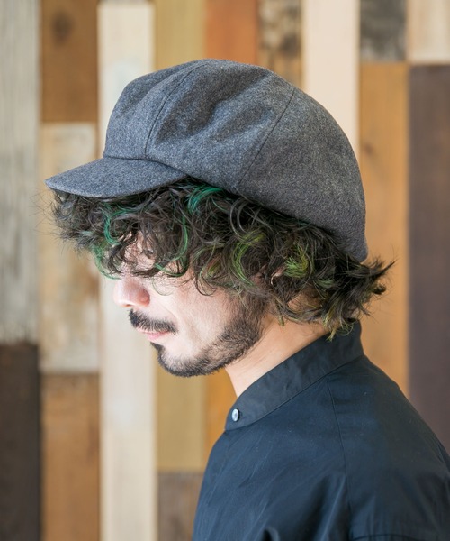 無（ム）の「MELTON CASQUETTE【メルトンキャスケット】（キャスケット・メンズ・カーキ/ブラウン/ブラック/チャコールグレー・FREE）」の5枚目の写真