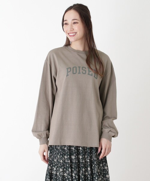 SHOO・LA・RUE（シューラルー）の「◆【M-LL/USAコットン】プリントロンTEE（Tシャツ/カットソー・レディース・チャコールグレー/サンドベージュ/ベージュ系その他5/ベージュ系その他2・02/03/04）」の3枚目の写真