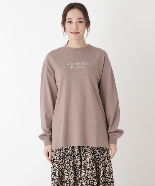 SHOO・LA・RUE（シューラルー）の「◆【M-LL/USAコットン】プリントロンTEE（Tシャツ/カットソー・レディース・チャコールグレー/サンドベージュ/ベージュ系その他5/ベージュ系その他2・02/03/04）」の11枚目の写真