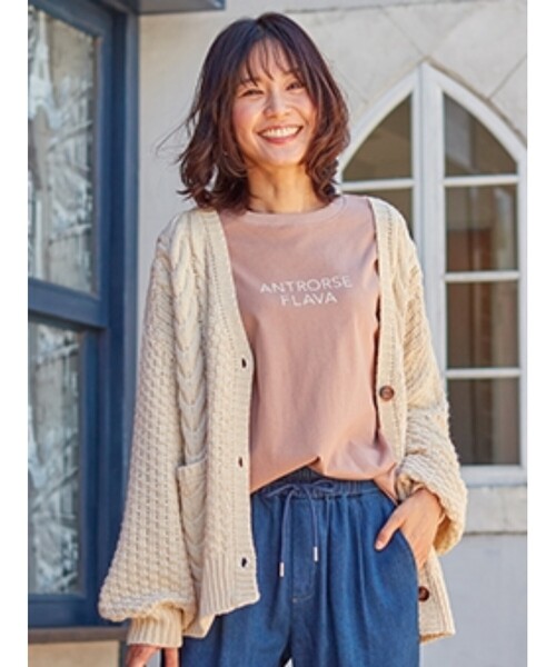 SHOO・LA・RUE（シューラルー）の「◆【M-LL/USAコットン】プリントロンTEE（Tシャツ/カットソー・レディース・チャコールグレー/サンドベージュ/ベージュ系その他5/ベージュ系その他2・02/03/04）」の10枚目の写真