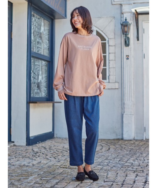 SHOO・LA・RUE（シューラルー）の「◆【M-LL/USAコットン】プリントロンTEE（Tシャツ/カットソー・レディース・チャコールグレー/サンドベージュ/ベージュ系その他5/ベージュ系その他2・02/03/04）」の13枚目の写真