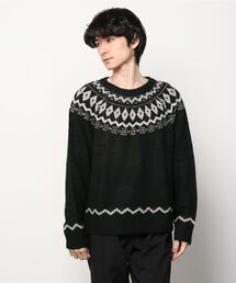 SITRY | Fair isle pattern Crew neck knit/フェアアイル柄 クルーネック ニット(ニット/セーター)
