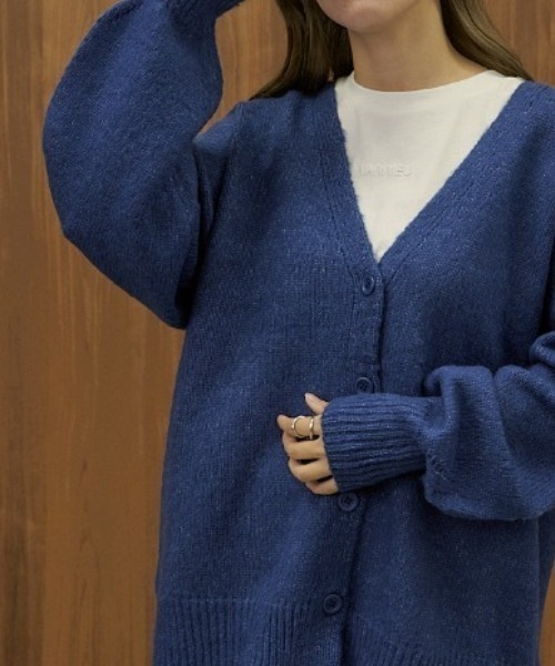 VANNIE U(ヴァニーユー)の「ルーズオーバーニットカーディガン(カーディガン/ボレロ・レディース・アイボリー/テラコッタ/グリーン/ブルー/ライトブルー/ピンク/イエロー・FREE)」の5枚目の写真