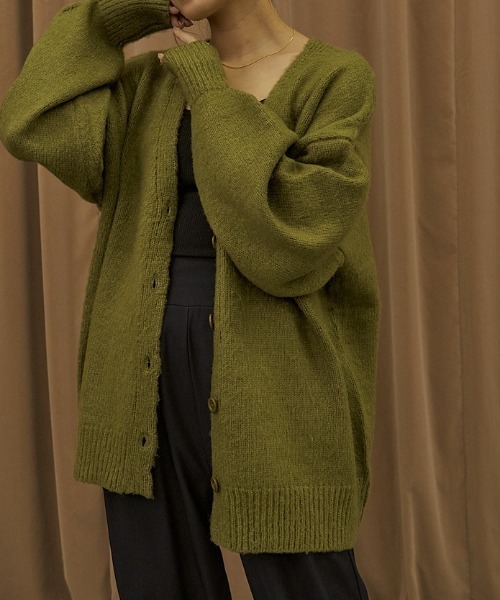 VANNIE U(ヴァニーユー)の「ルーズオーバーニットカーディガン(カーディガン/ボレロ・レディース・アイボリー/テラコッタ/グリーン/ブルー/ライトブルー/ピンク/イエロー・FREE)」の20枚目の写真