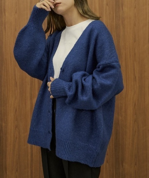 VANNIE U(ヴァニーユー)の「ルーズオーバーニットカーディガン(カーディガン/ボレロ・レディース・アイボリー/テラコッタ/グリーン/ブルー/ライトブルー/ピンク/イエロー・FREE)」の22枚目の写真