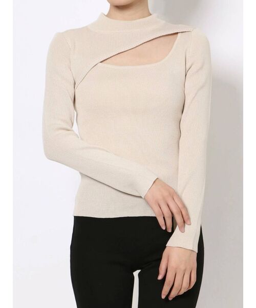 MURUA（ムルーア）の「変形ネックニット（ニット/セーター・レディース・アイボリー/ブラック/モカ/ベージュ/ブルー/ブラウン・FREE）」の10枚目の写真