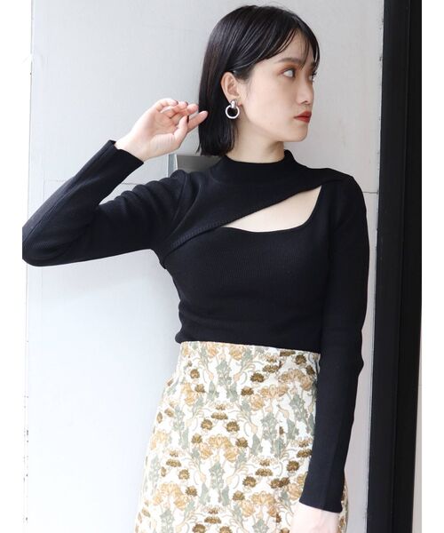 MURUA（ムルーア）の「変形ネックニット（ニット/セーター・レディース・アイボリー/ブラック/モカ/ベージュ/ブルー/ブラウン・FREE）」の16枚目の写真