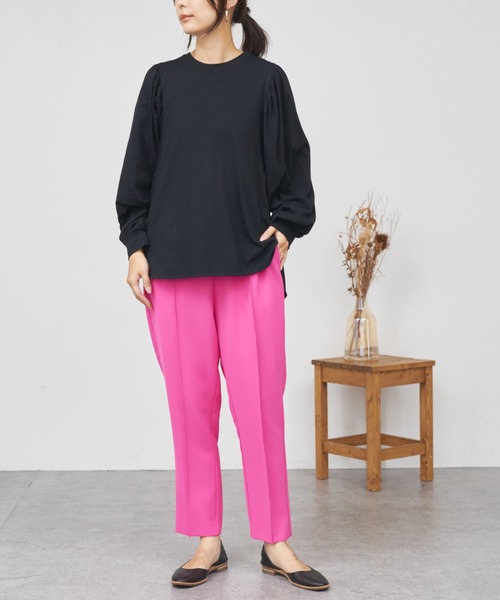 BONbazaar（ボンバザール）の「《定番・神パンツ》ピンタックテーパードパンツ（その他パンツ・レディース・ブラック/ピンク/ダークグリーン・FREE）」の12枚目の写真