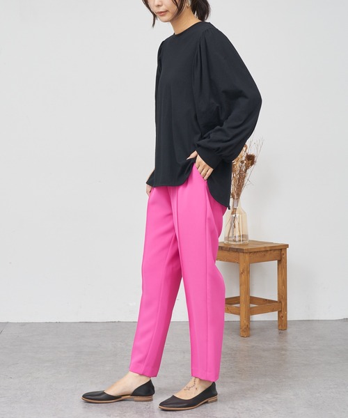 BONbazaar（ボンバザール）の「《定番・神パンツ》ピンタックテーパードパンツ（その他パンツ・レディース・ブラック/ピンク/ダークグリーン・FREE）」の21枚目の写真