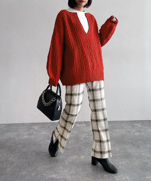 PAGEBOY（ページボーイ）の「オンブレチェックタックパンツ（その他パンツ・レディース・ブラック/オフホワイト・FREE）」の22枚目の写真