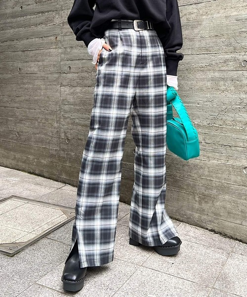 PAGEBOY（ページボーイ）の「オンブレチェックタックパンツ（その他パンツ・レディース・ブラック/オフホワイト・FREE）」の7枚目の写真