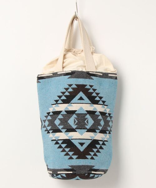 チャイハネ（チャイハネ）の「【チャイハネ】オルテガ柄巾着バケツバッグ（トートバッグ・レディース・ベージュ/ブラウン/グレー/ライトブルー・FREE）」の12枚目の写真