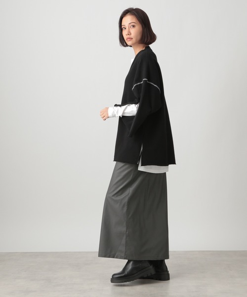 Ezick(エジック)の「【人気WEARISTA別注】レイヤードスエットプルオーバー(スウェット・レディース・ブラック/ブラウン・FREE)」の11枚目の写真