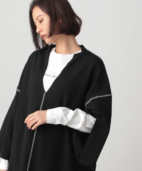 Ezick(エジック)の「【人気WEARISTA別注】レイヤードスエットプルオーバー(スウェット・レディース・ブラック/ブラウン・FREE)」の5枚目の写真