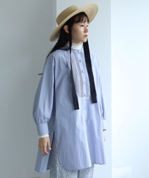 yuni | インドピンタック　チュニック丈シャツ(シャツ/ブラウス)