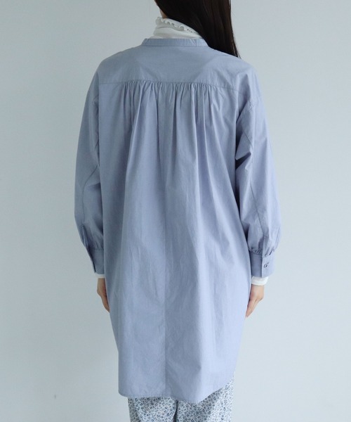 yuni（ユニ　）の「インドピンタック　チュニック丈シャツ（シャツ/ブラウス・レディース・サックスブルー/モスグリーン/ホワイト・FREE）」の11枚目の写真