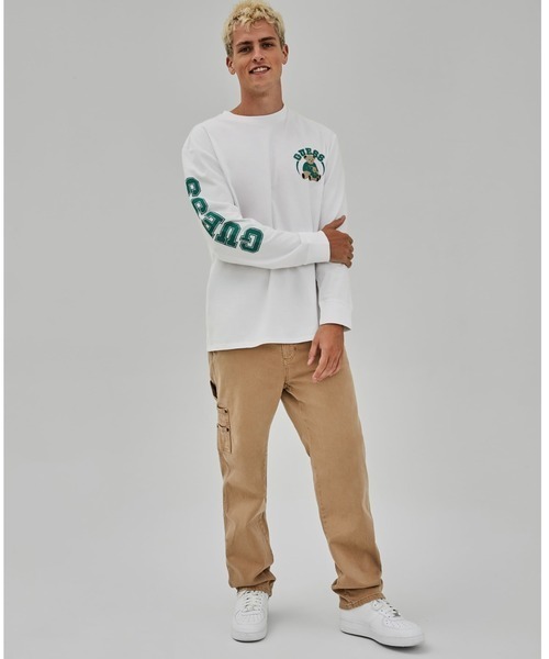 GUESS ORIGINALS（ゲスオリジナルズ）の「GuessOriginals/ゲスオリジナルス/ベアーロングスリーブTシャツ/BearPhillip L/S TE-Shirts（Tシャツ/カットソー・メンズ・ブラック/ホワイト・MEDIUM/LARGE/SMALL）」の6枚目の写真