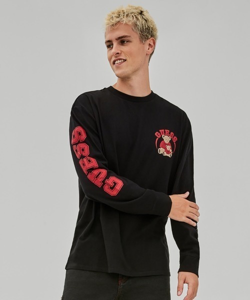 GUESS ORIGINALS（ゲスオリジナルズ）の「GuessOriginals/ゲスオリジナルス/ベアーロングスリーブTシャツ/BearPhillip L/S TE-Shirts（Tシャツ/カットソー・メンズ・ブラック/ホワイト・MEDIUM/LARGE/SMALL）」の17枚目の写真