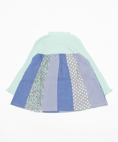 RAGMART（ラグマート）の「パッチワークチュニックTシャツ（ワンピース・キッズ・オフホワイト/グリーン・110cm/100cm/120cm/130cm）」の3枚目の写真