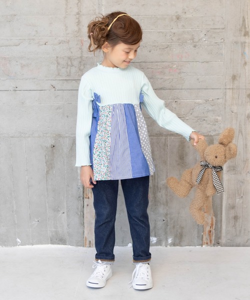 RAGMART（ラグマート）の「パッチワークチュニックTシャツ（ワンピース・キッズ・オフホワイト/グリーン・110cm/100cm/120cm/130cm）」の7枚目の写真