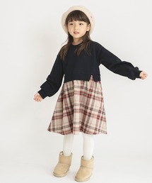 BRANSHES | チェック柄ドッキングワンピース(ワンピース)