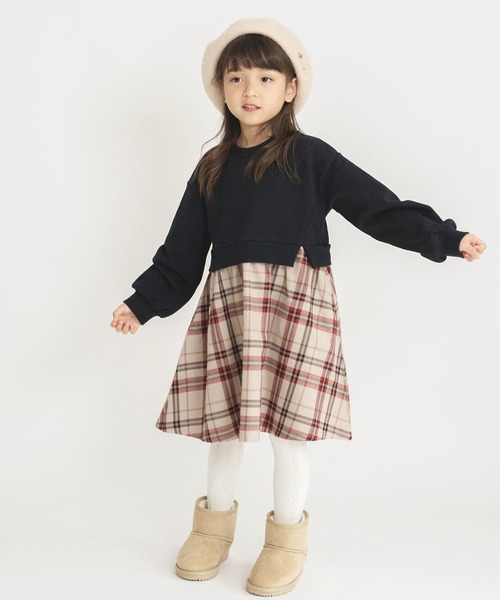 セール チェック柄ドッキングワンピース ワンピース Branshes ブランシェス のファッション通販 Zozotown