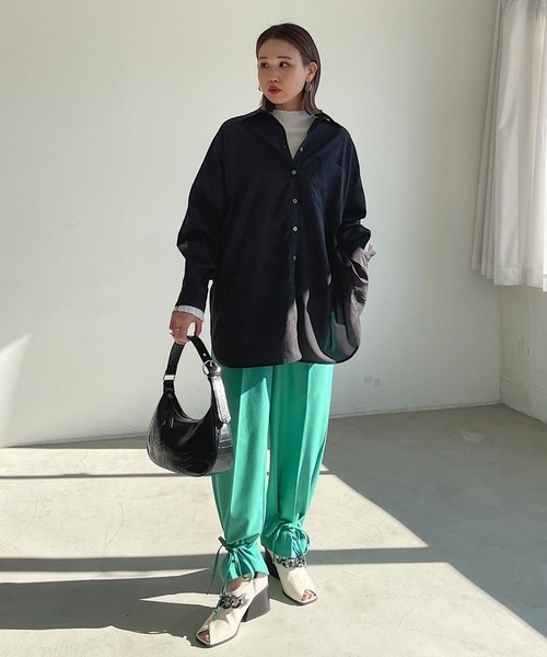 PAGEBOY(ページボーイ)の「コットンライクダッドシャツ(シャツ/ブラウス・レディース・ブラック/オフホワイト/ブルー・FREE)」の20枚目の写真