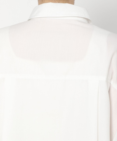 PAGEBOY(ページボーイ)の「コットンライクダッドシャツ(シャツ/ブラウス・レディース・ブラック/オフホワイト/ブルー・FREE)」の16枚目の写真