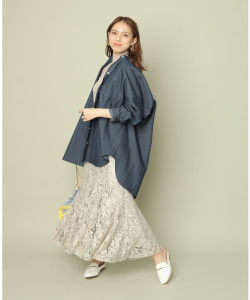 美品★mystrada BIGシャツ［ネイビー/36］ Mystrada（マイストラーダ）の「BIGシャツ（シャツ/ブラウス