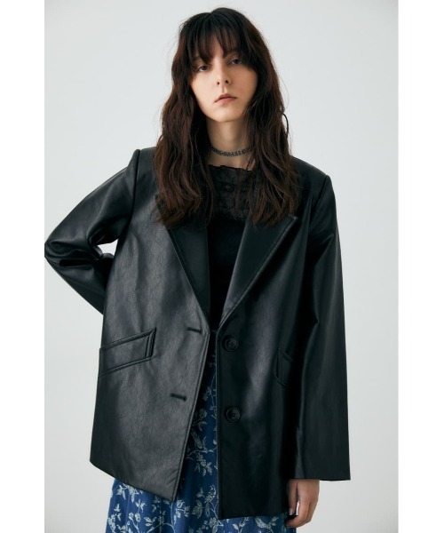 MOUSSY（マウジー）の「FAUX LEATHER OVER ジャケット（ライダースジャケット・レディース・ベージュ/アイボリー/ブラック・FREE）」の12枚目の写真