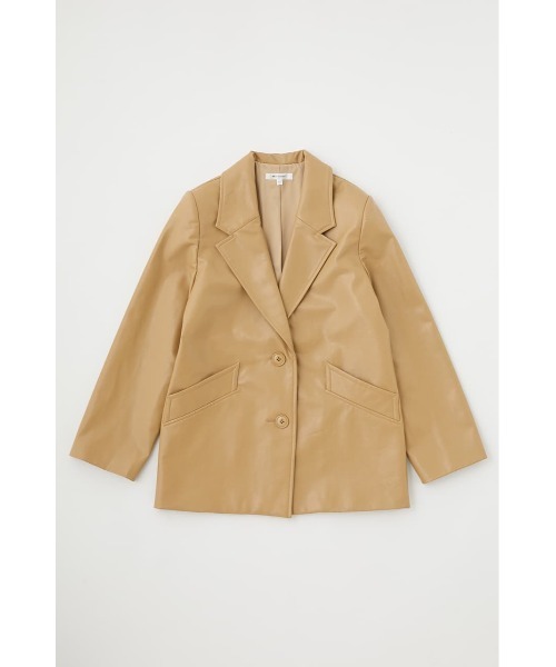 MOUSSY（マウジー）の「FAUX LEATHER OVER ジャケット（ライダースジャケット・レディース・ベージュ/アイボリー/ブラック・FREE）」の6枚目の写真