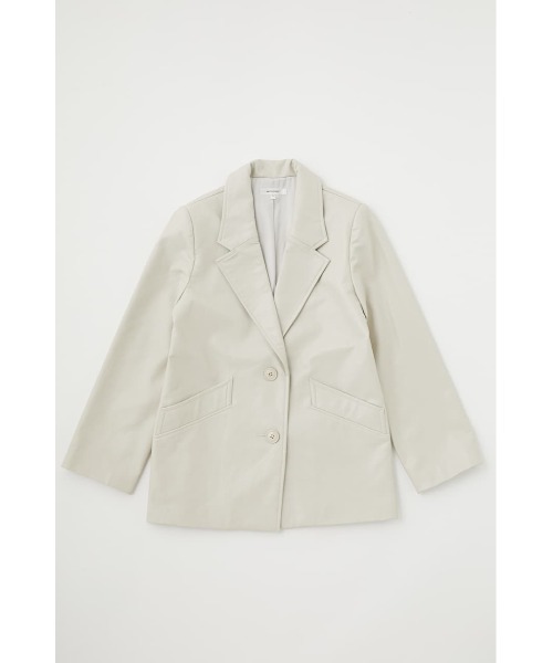 MOUSSY（マウジー）の「FAUX LEATHER OVER ジャケット（ライダースジャケット・レディース・ベージュ/アイボリー/ブラック・FREE）」の4枚目の写真