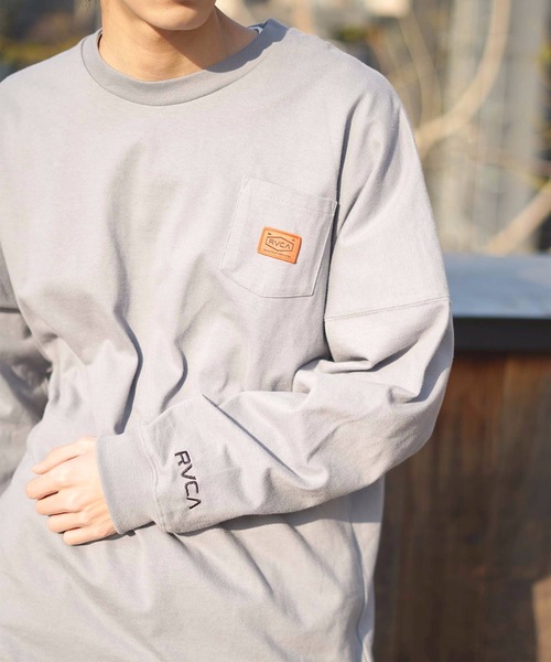 RVCA(ルーカ)の「RVCA メンズ CHAINMAIL POCKET LT ロングスリーブTシャツ【2022年春夏モデル】/ルーカ長袖ロンT(Tシャツ/カットソー・メンズ・ホワイト/ブラック/グレー/サンドベージュ・SMALL/MEDIUM/LARGE)」の11枚目の写真