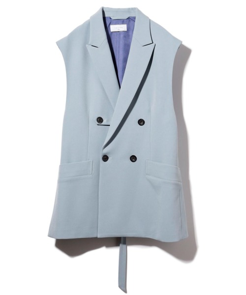 TAUPE(トープ)の「TAUPE/トープ/ベルテッドダブルベスト(テーラードジャケット・メンズ・ブラック/サックスブルー・2)」の1枚目の写真