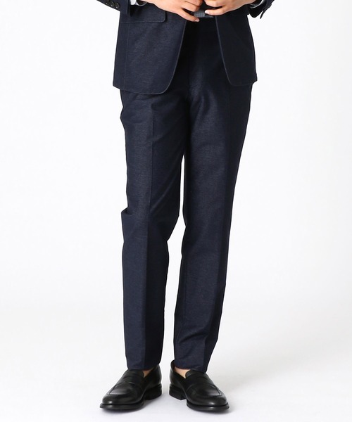 COMME CA ISM（コムサイズム）の「【セットアップ対応】抗菌デニムジャージーパンツ（スーツパンツ・メンズ・ブルー/ネイビー・MEDIUM/LARGE/X-LARGE/SMALL）」の2枚目の写真
