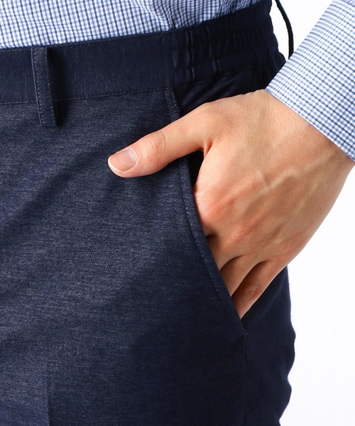 COMME CA ISM（コムサイズム）の「【セットアップ対応】抗菌デニムジャージーパンツ（スーツパンツ・メンズ・ブルー/ネイビー・MEDIUM/LARGE/X-LARGE/SMALL）」の9枚目の写真