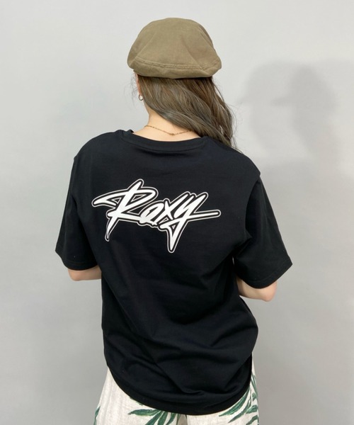 ROXY(ロキシー)の「ROXY/ロキシー ビッグシルエット バックプリントロゴTシャツ RST221099(Tシャツ/カットソー・レディース・ブラック/パープル/ホワイト/ピンク・L/M)」の1枚目の写真