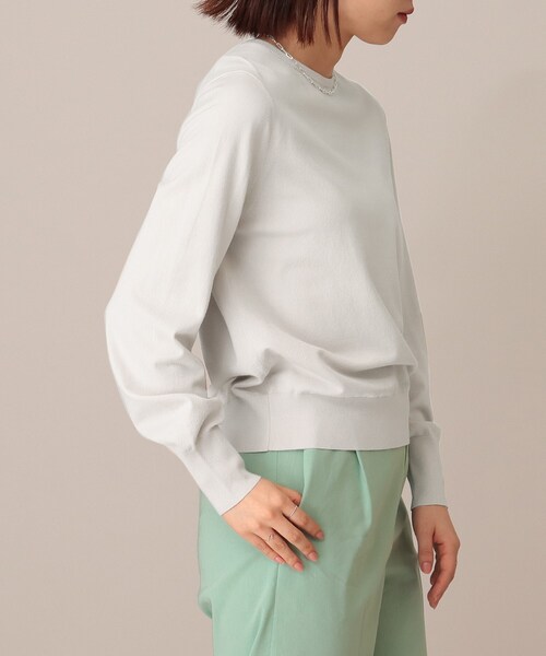 UNTITLED（アンタイトル）の「◆パールボタン付き レーヨンストレッチニット【洗える】（ニット/セーター・レディース・ブラック/ネイビー/グレー系・02/00）」の10枚目の写真