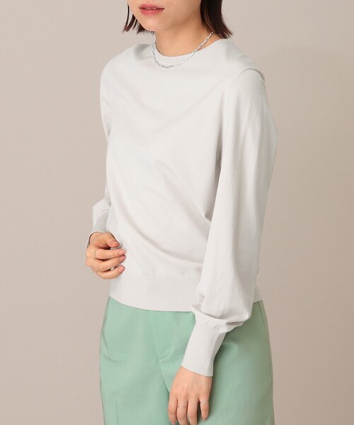 UNTITLED（アンタイトル）の「◆パールボタン付き レーヨンストレッチニット【洗える】（ニット/セーター・レディース・ブラック/ネイビー/グレー系・02/00）」の5枚目の写真