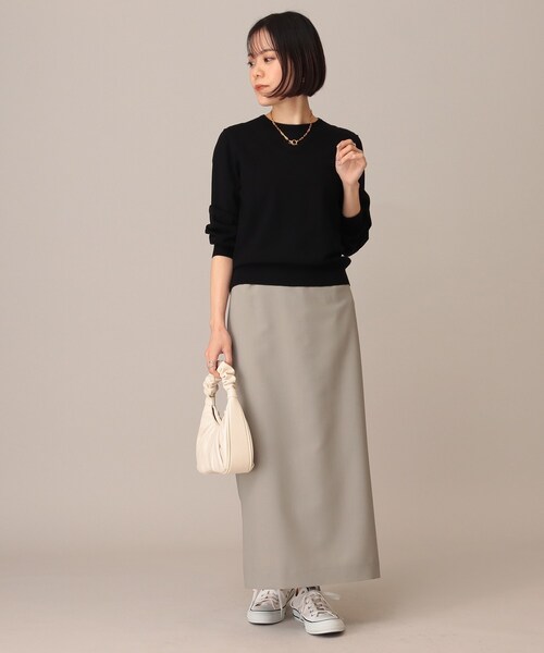 UNTITLED（アンタイトル）の「◆パールボタン付き レーヨンストレッチニット【洗える】（ニット/セーター・レディース・ブラック/ネイビー/グレー系・02/00）」の15枚目の写真