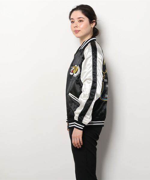 SILVER BULLET（シルバーバレット）の「『.KOM/ドットケーオーエム』リバーシブル タイガーデザイン スカジャン シンプルMA-1（スカジャン・メンズ・ブラック×カーキ/ネイビー系・M/L）」の8枚目の写真